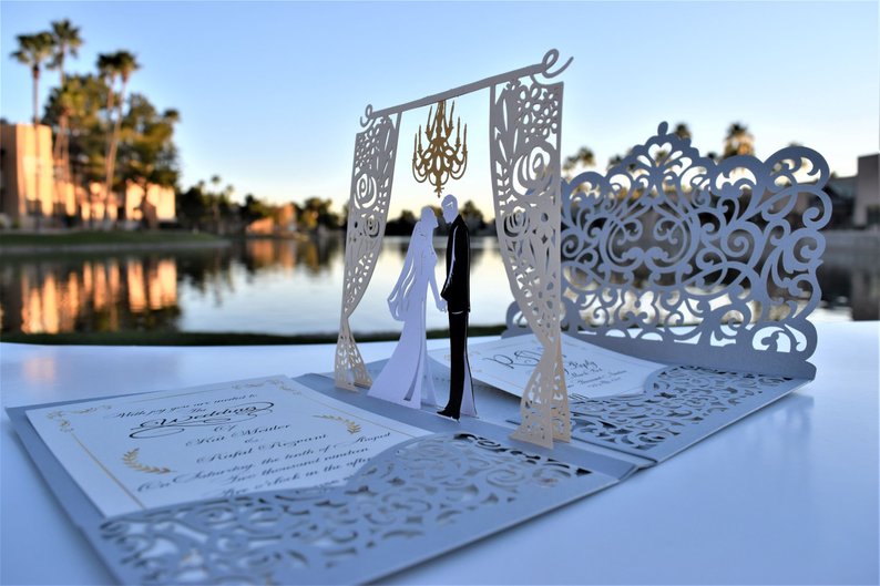 pop up wedding invitation