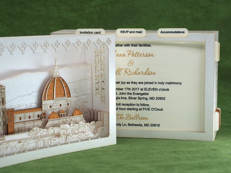 pop-up wedding invitation florence