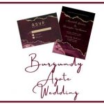 Burgundy Gold Agate wedding collection