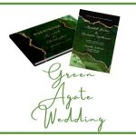 Green Gold Agate Wedding Invitations